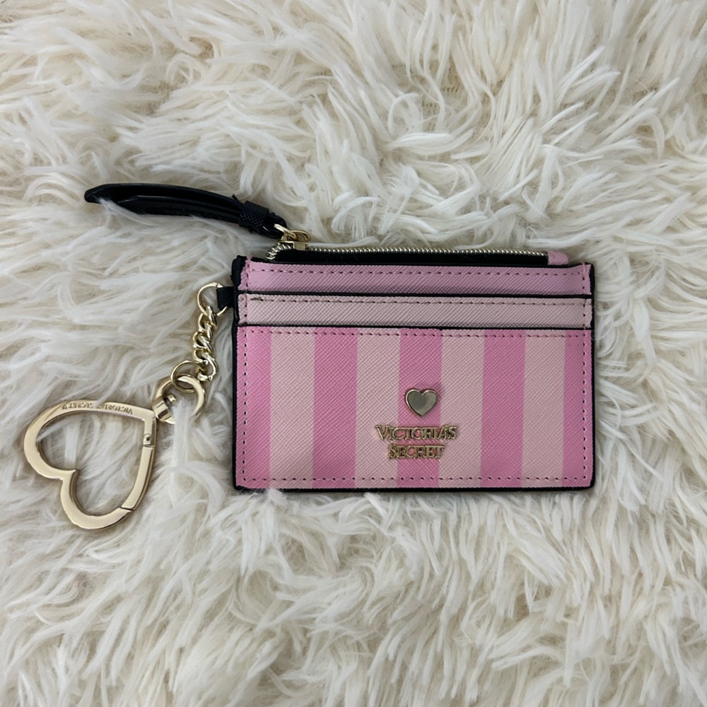 Victoria's Secret Pink and Gold Striped Card Holder